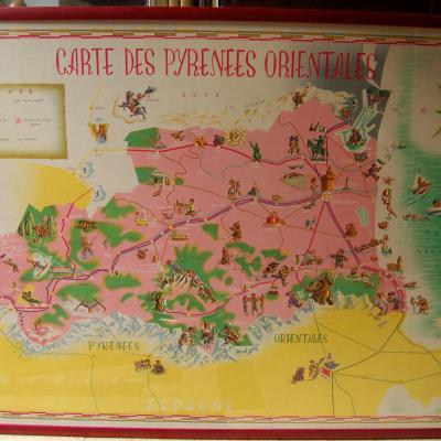 JACINT BOFARULL (1903 - 1977) carte des Pyrénees-Orientales JACINT BOFARULL (1903 - 1977) carte des Pyrénees-Orientales