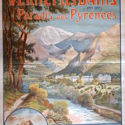 Affiche Vernet les Bains Trinquier-Trianon années 1900 Belle Epoque Affiche Vernet les Bains Trinquier-Trianon années 1900 Belle Epoque