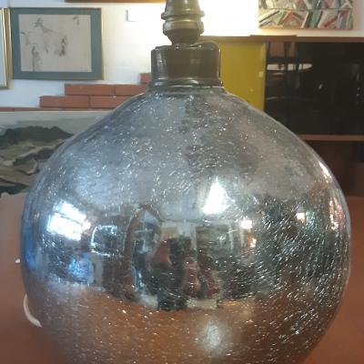 Lampe boule Art déco année 30 verre églomisé Lampe boule Art déco année 30 verre églomisé