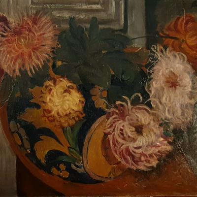 Germain BONEL (1913-2002) nature morte Dahlia Germain BONEL (1913-2002) nature morte Dahlia